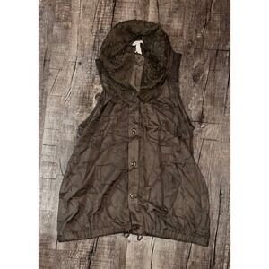 Matilda Jane Women's NWT Ambitious You Vest Sleeveless Lace Cowl Neck Drawstring